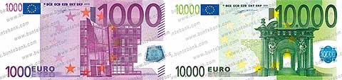 neue Euroscheine 1000 und 10000