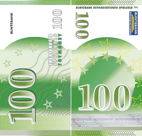 100er Geldschein Theater Filmgeld Euroschein-Format