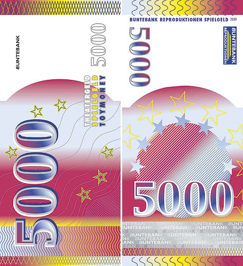 5000er Theater Geld Filmgeld Euroschein-Format