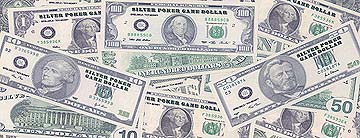 Dollar-Spielgeld Dollarscheine Spielgelddollars Silver Poker Game Dollars toymoney
